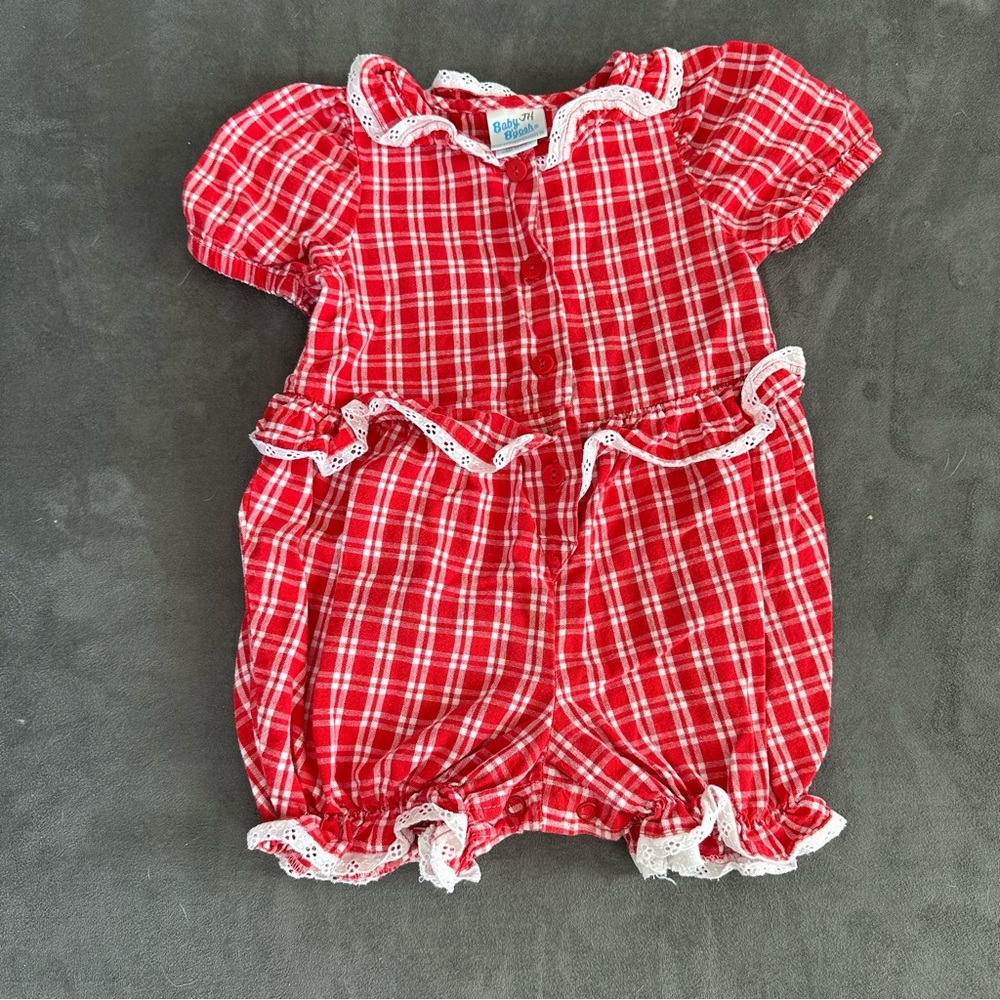 Vintage OshKosh Plaid Romper
